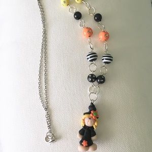 💚Handmade Little Witch Girl Necklace🖤